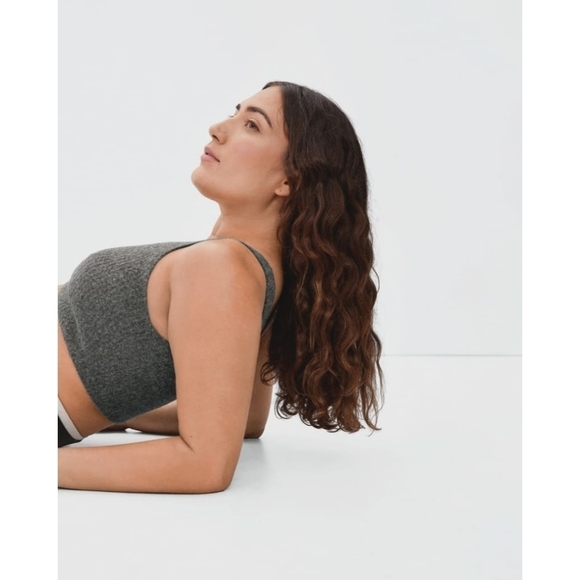 Everlane Tank Top Women Gray Cozy Stretch Cami Sweater Crop Wool Yak - Picture 1 of 10
